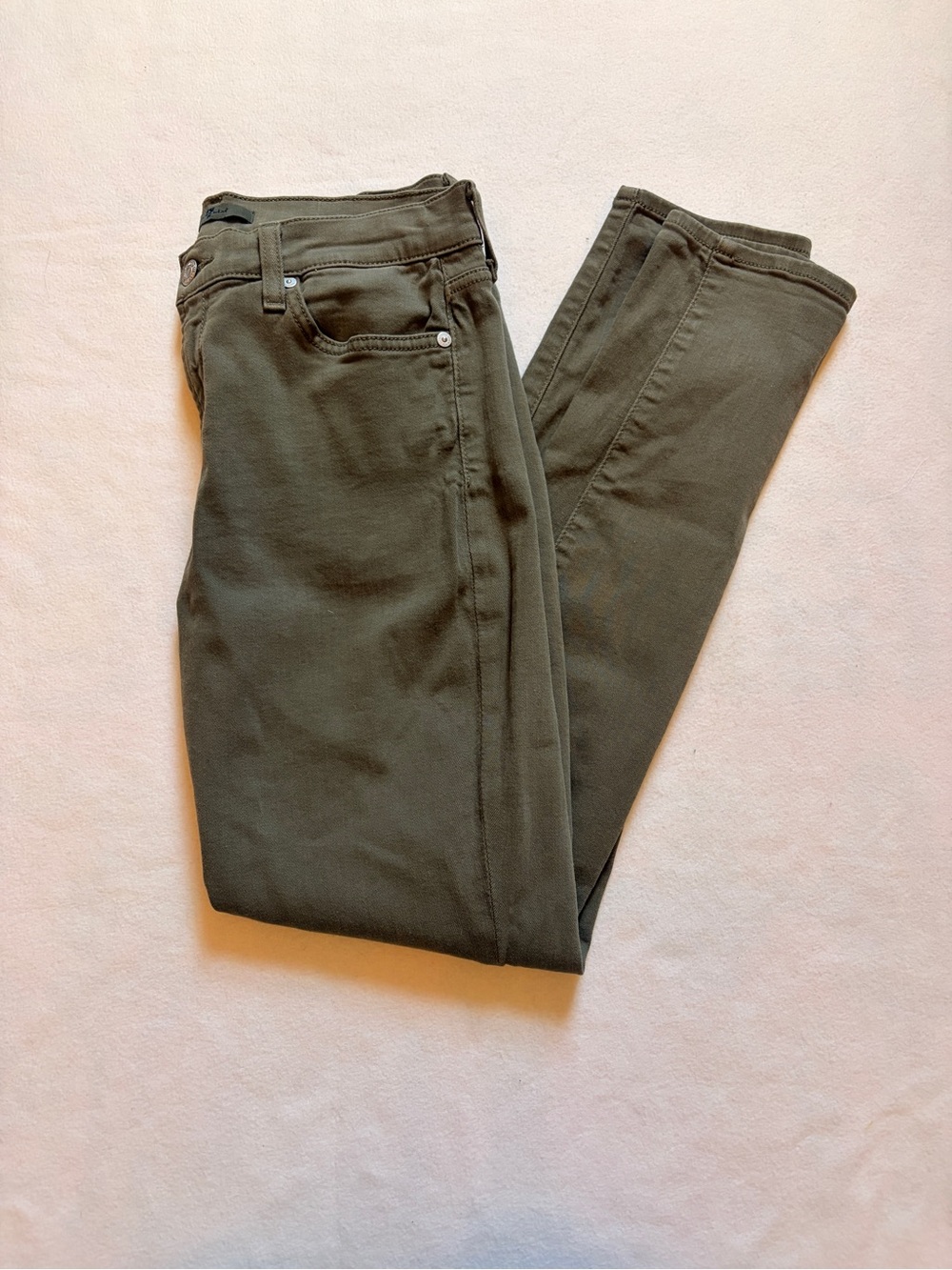 7 for all man kind Women’s Olive Green Skinny Jeans